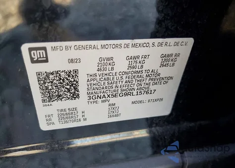 2024 Chevrolet Equinox Ls z USA, uszkodzony, nr VIN 3GNAX5EG9RL157617